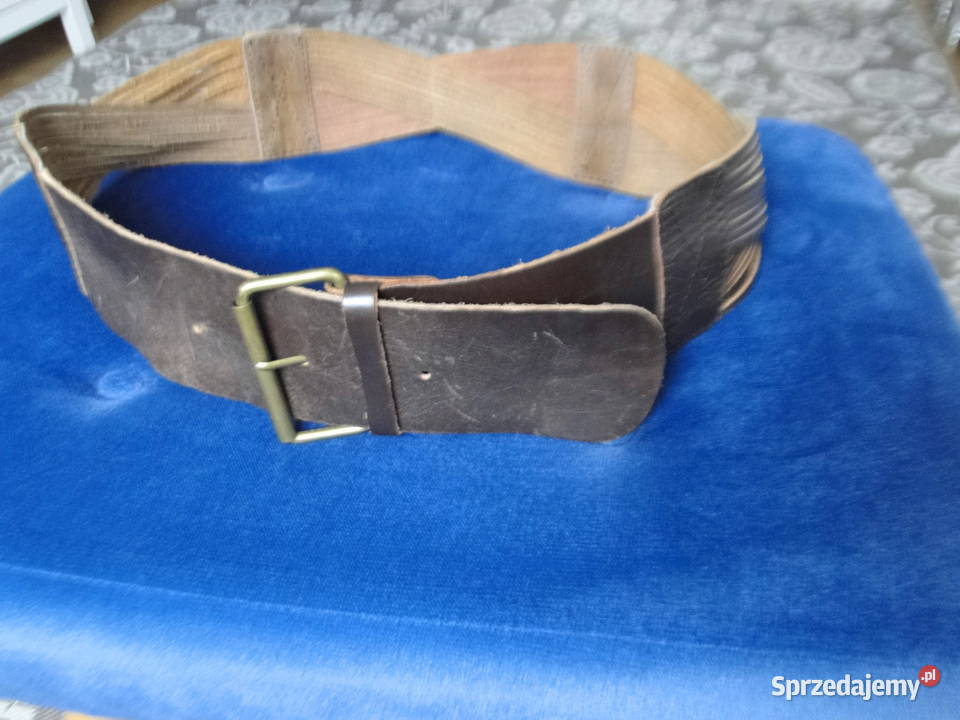 Piękny skórzany pas szeroki dizajnerski mazowieckie
