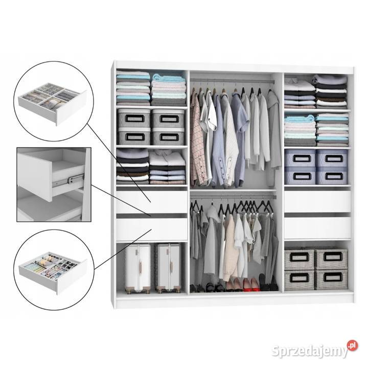 Szafa przesuwna z lustrem SZUFLADY 200 wielkopolskie Koźmin Wielkopolski