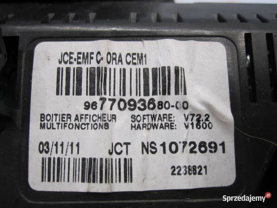 CITROEN DS3 12r wyświetlacz ekran 9677093680 Kielce