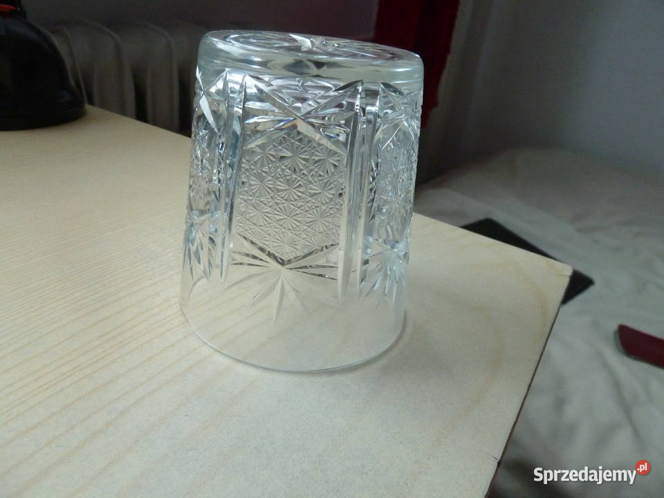 3 kryształowe zdobione szklanki Zawiercie 280 ml sprzedam