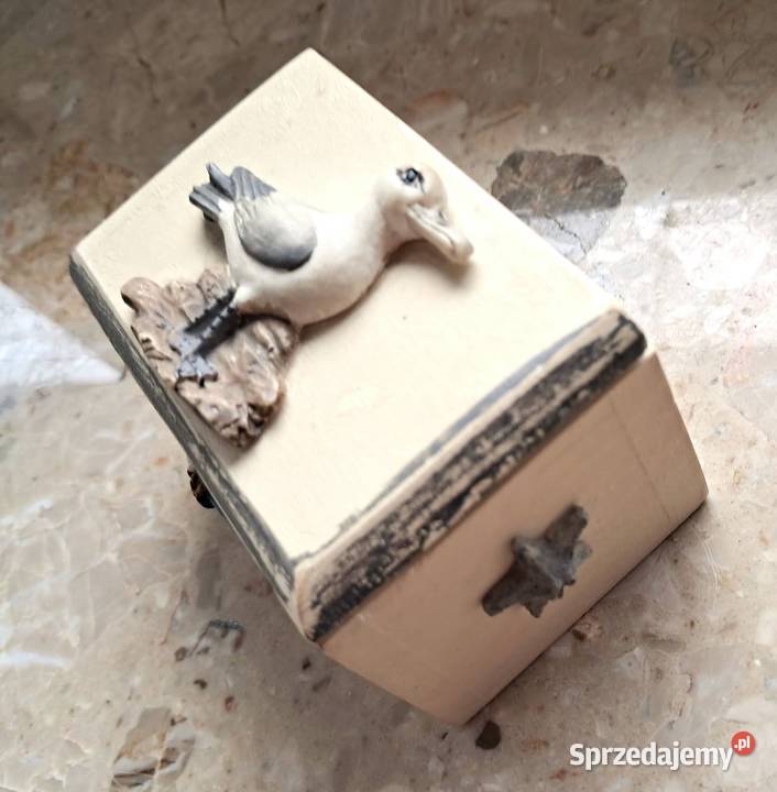 Drewniana szkatułka vintage marynistyczna małopolskie Kraków