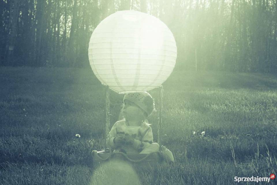 Balon z koszem foto rekwizyt do noworodkowych