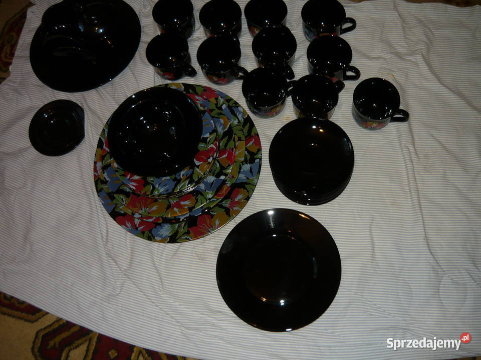 ARCOROK zestaw Francuski szklo CZARNE