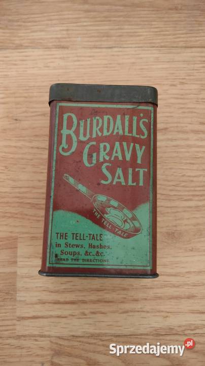 Stara puszka Burdalls Gravy Salt vintage UK lata