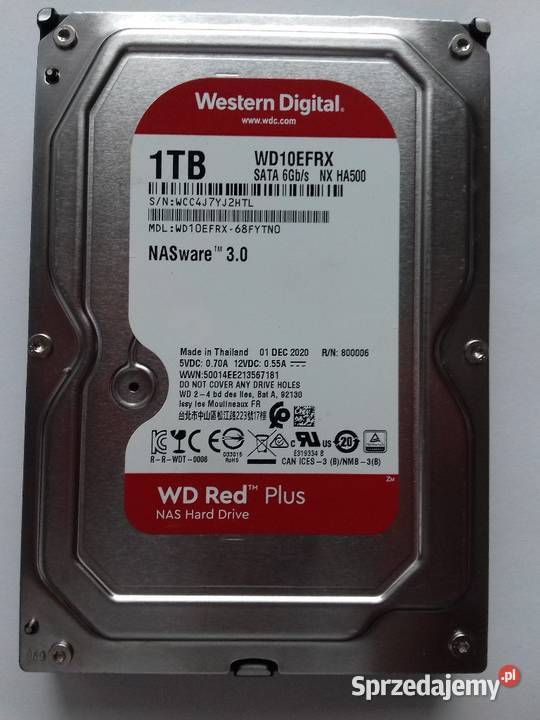 DYSK WD Red NAS 1TB WD10EFRX SATA III 24 godz Tomaszów Lubelski
