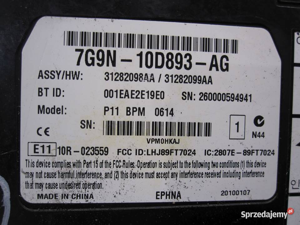 JAGUAR XF 10r moduł Bluetooth 7G9N10D893AG Kielce