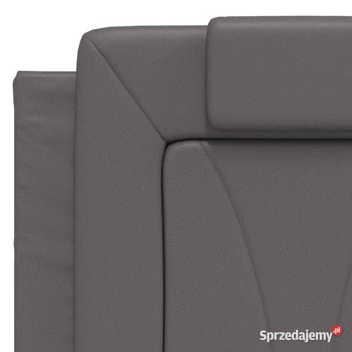 Łóżko z materacem szare sztuczna skóra 140x200 mazowieckie Warszawa
