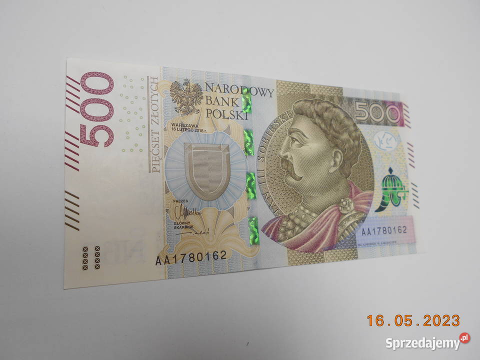 Banknot 500 seria AA Piła