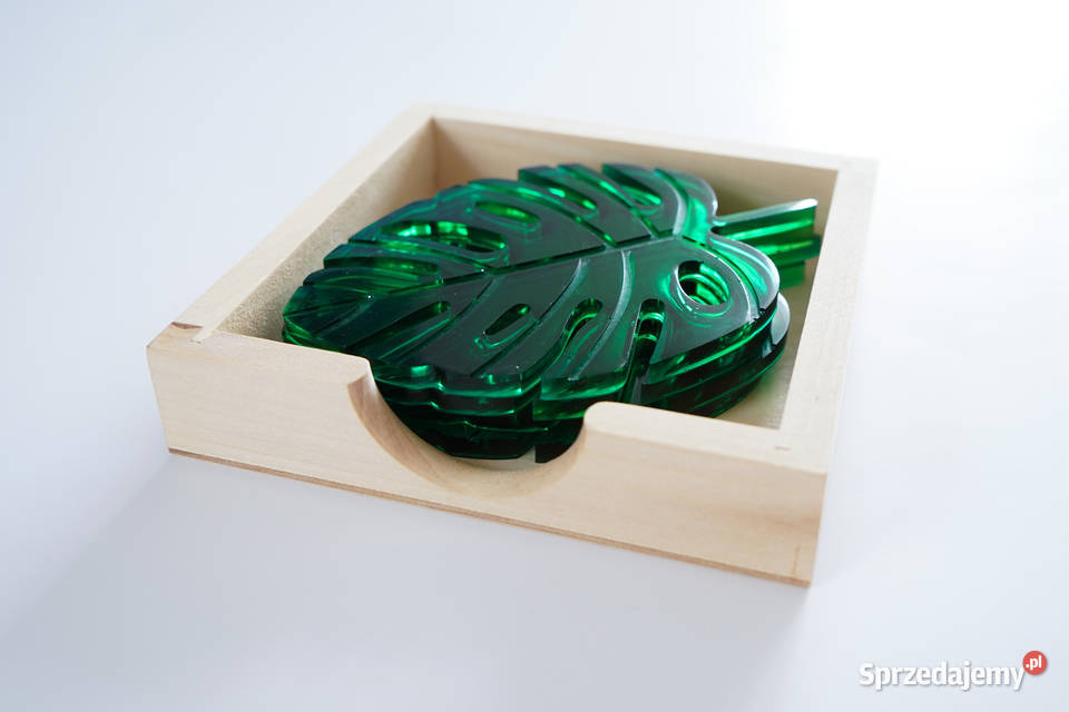 Podkładki pod kieliszki liście monstery sprzedam