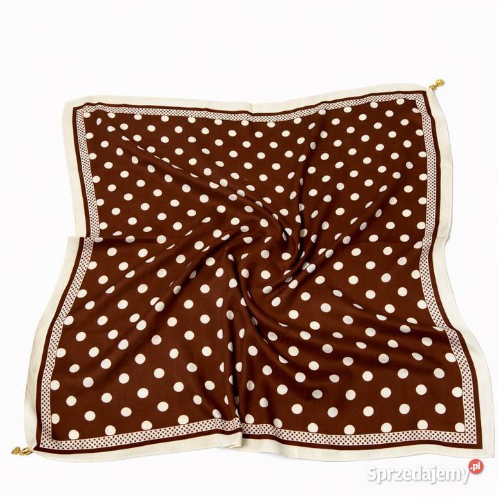 Apaszka gawroszka w grochy na magnes brązowa 100 Dla kobiet podkarpackie Niebieszczany
