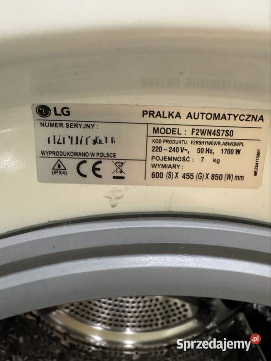 Pralka LG slim 60x455x85 śląskie Zabrze sprzedam