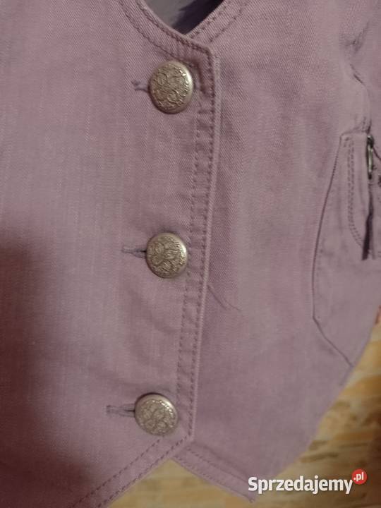 42XL Fioletowa dżinsowa kamizelka garniturowa z Rozmiar 42(XL) Moda i Styl Kraków sprzedam