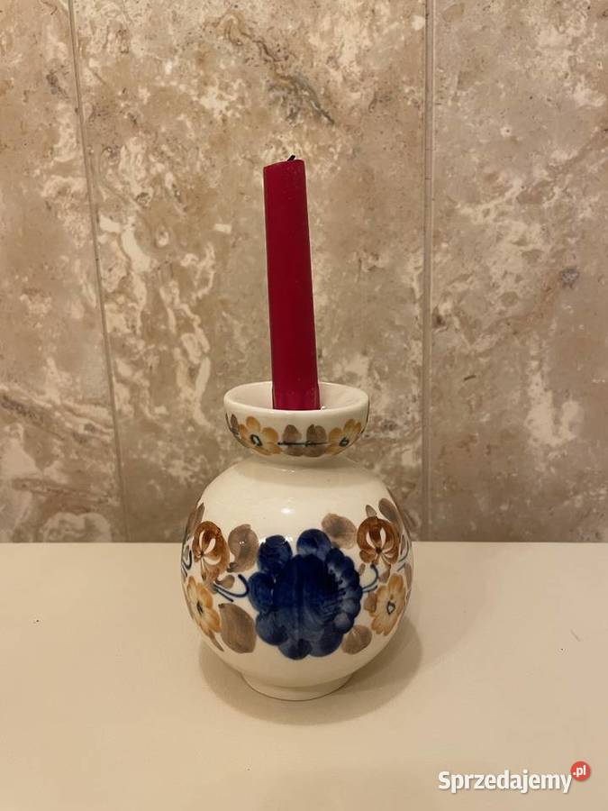 Włocławek stary świecznik porcelanowy ręcznie łódzkie Łódź