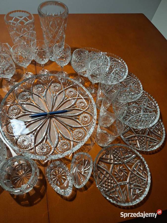 Kryształy PRL zestaw 23 sztuk do kolekcji na Porcelana i szkło mazowieckie Warszawa