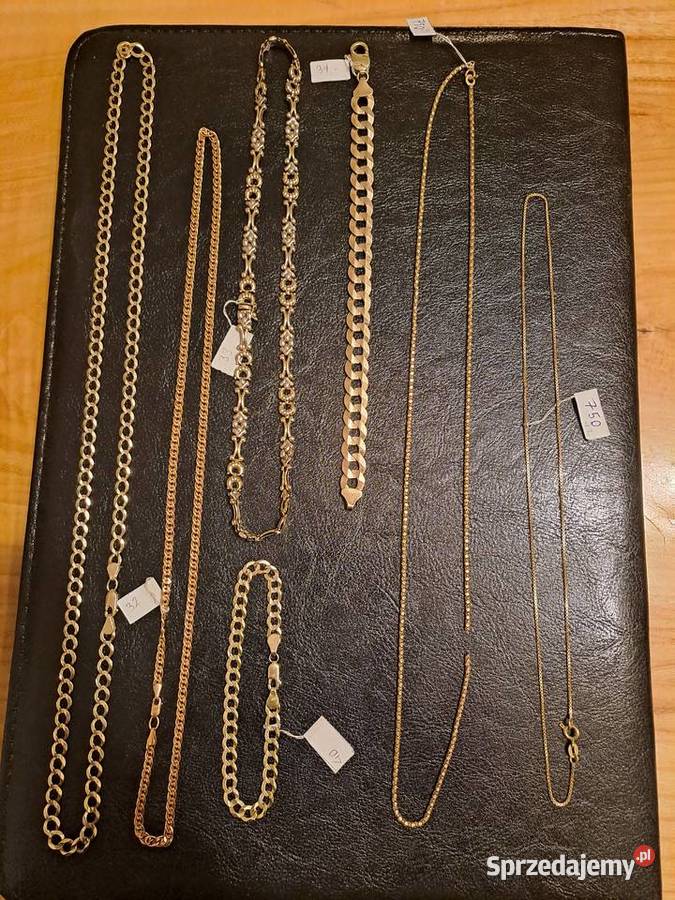 Złoto łańcuszki pierścionki pr585 350 gram Katowice sprzedam