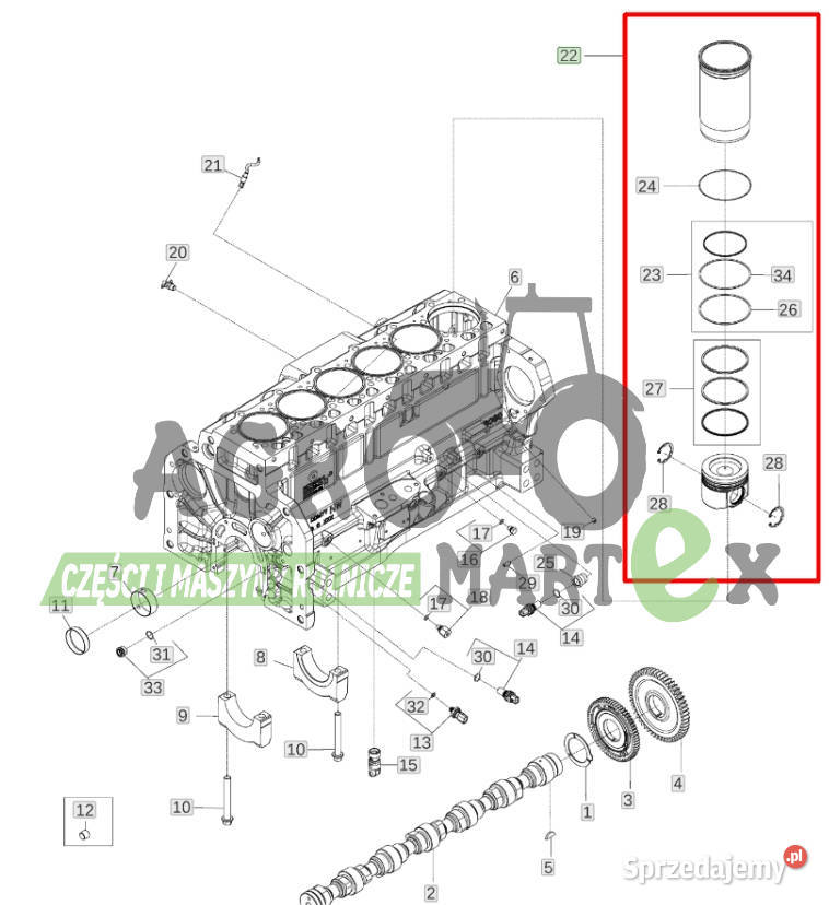 DZ124285 DZ110134 ZESTAW TULEI TŁOKA JD Wichrów