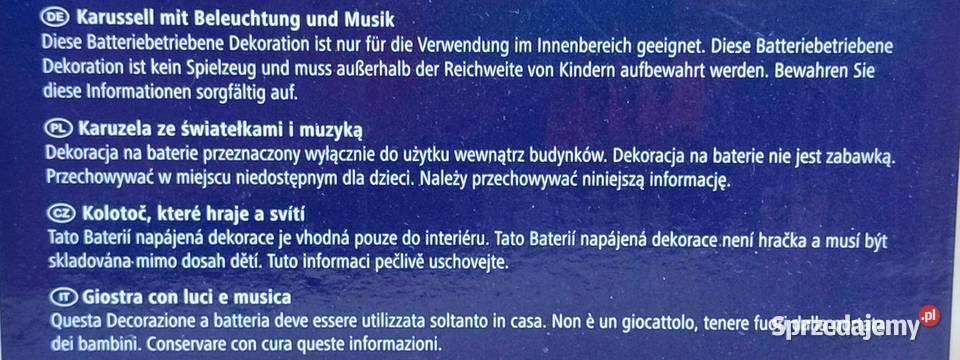 Nowa świąteczna karuzela ż muzyką i światełkami śląskie Katowice sprzedam