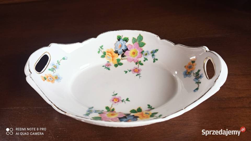 Patera Victoria Czechoslovakia Biała złocona Porcelana i szkło Gdańsk sprzedam