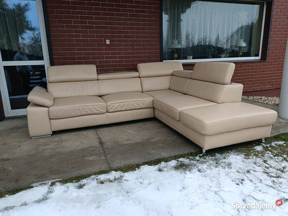 Sprzedam narożnik ze skóry Komplety wypoczynkowe Konin
