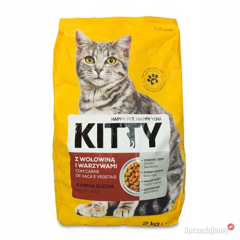 KITTY Karma sucha dla kotów Z WOŁOWINĄ i warzywami 2 kg