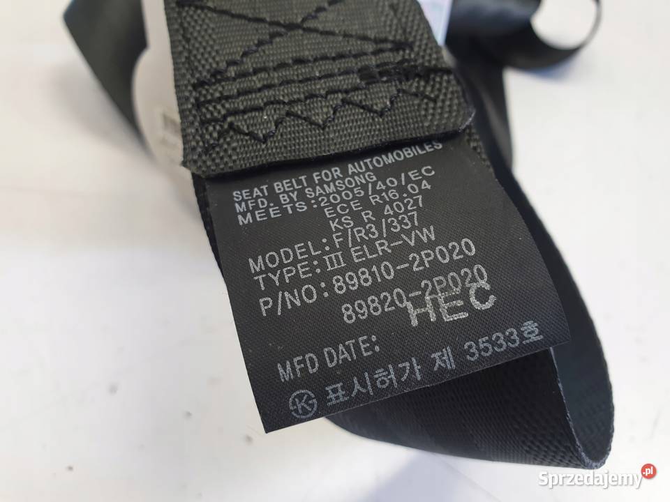 Sorento II PAS BEZPIECZENSTWA Lewy tył III Rząd Rudka