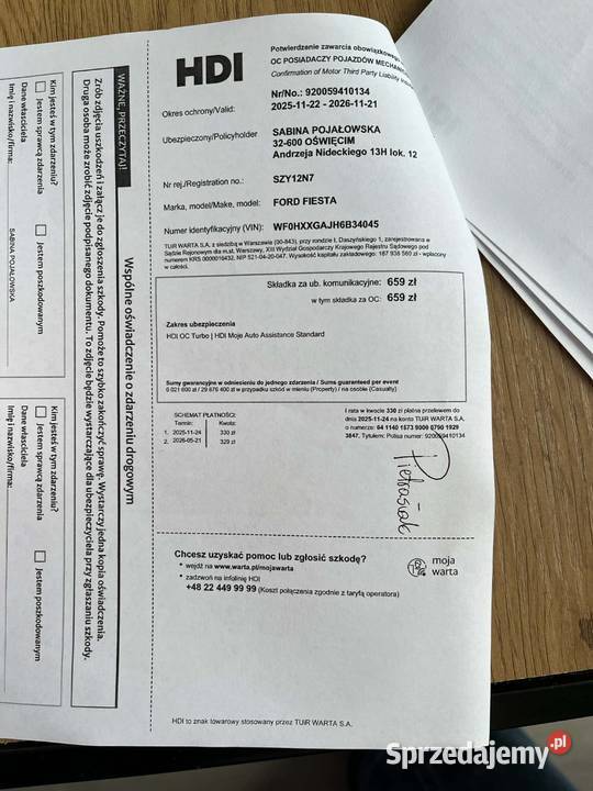 Fiestafl 13 benzyna salon małopolskie Oświęcim