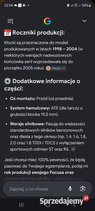 Nowe Klocki hamulcowe Ford Focus mk1 breck przód Klocki hamulcowe Lublin sprzedam