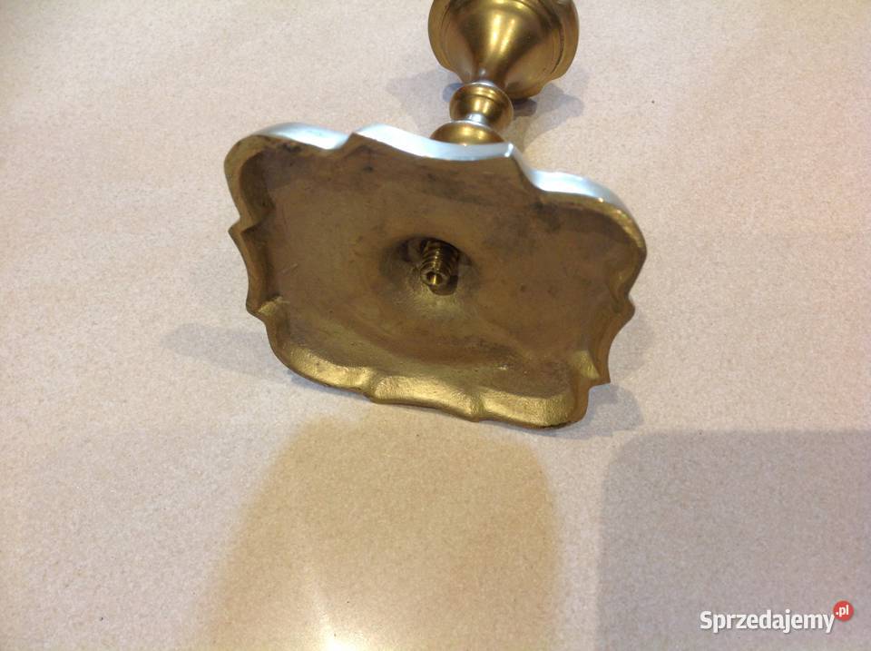 Stary Świecznik Mosiężny z Brązu