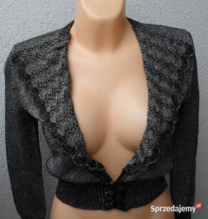 NOWY DAMSKI SWETER ZE SREBRNĄ NITKĄ RUNIWERSALNY Moda i Styl Łódź sprzedam