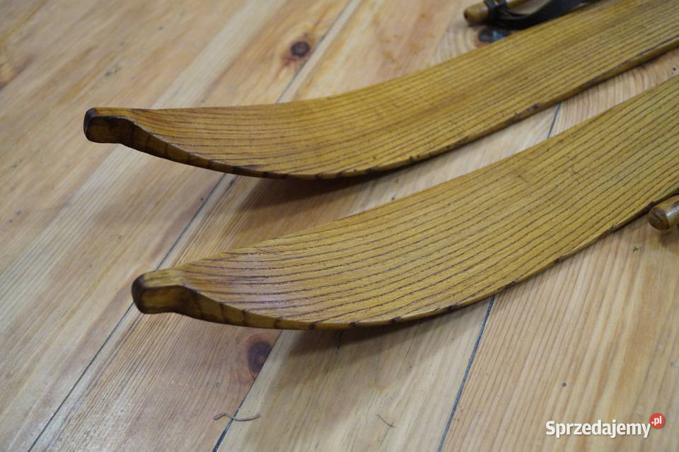 Stare narty jesionowe 185 z kijkami Pruchnik