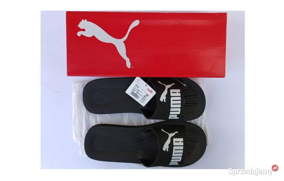 Klapki unisex PUMA Purecat czarne nowy komplet Odzież i bielizna męska Dęblin