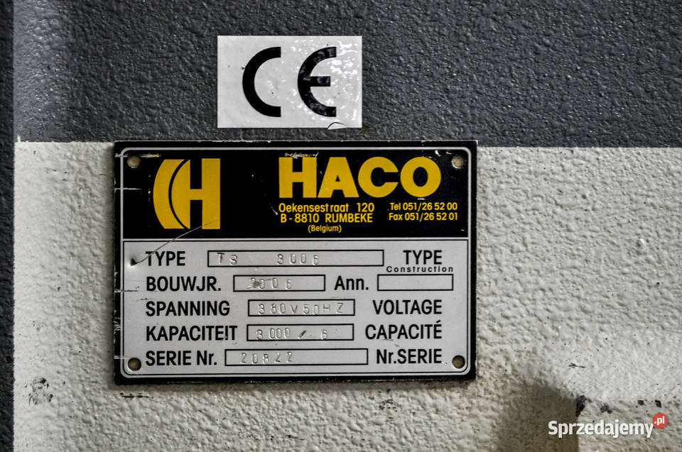 Nożyce gilotynowe Haco Typ TS 3006 Lębork