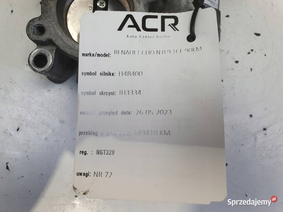 PRZEPUSTNICA Renault Clio IV 09 TCe 161204451R lubelskie Chełm sprzedam