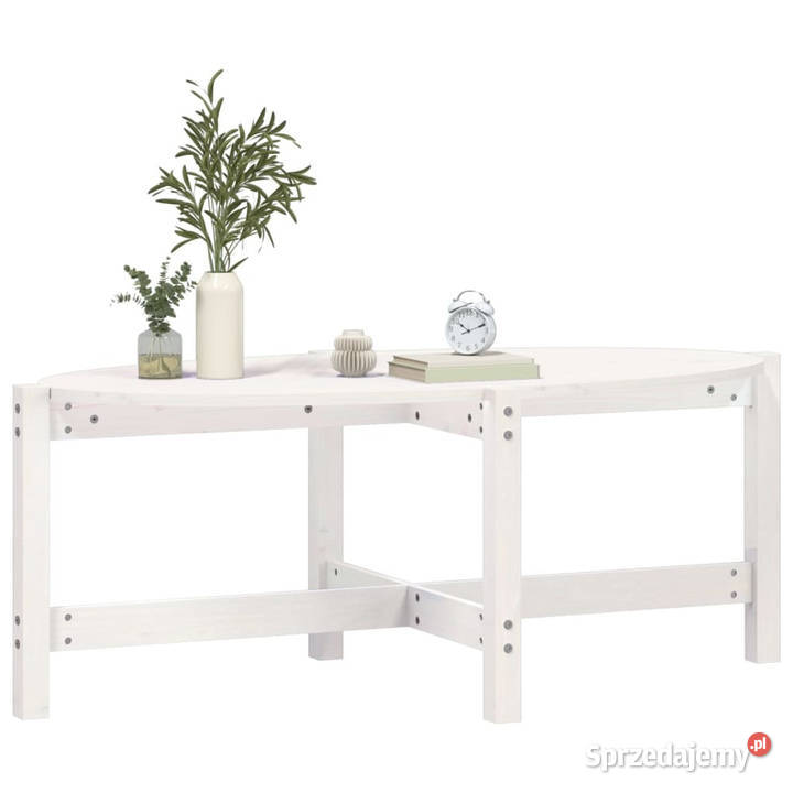 Stolik kawowy biały 118x63x45 lite drewno Warszawa