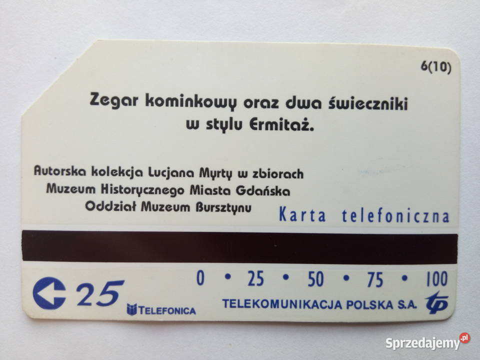 Karta telefoniczna przedstaw Bursztynowy zegar Dąbrowa Górnicza