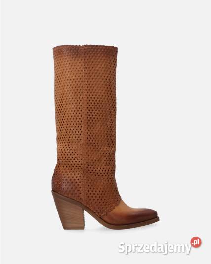 Kozaki skórzane damskie o fasonie kowbojek Kozaki Świdnica