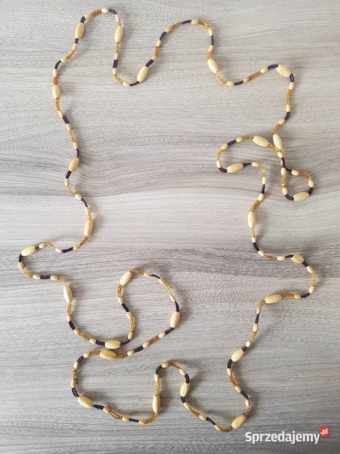 Korale drewniane z brązowymi koralikami Nowy Sącz