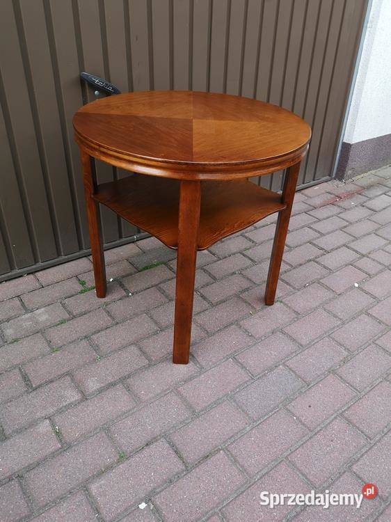 Stolik Ława ARTDECO Okrągły Orzech Stary Antyk