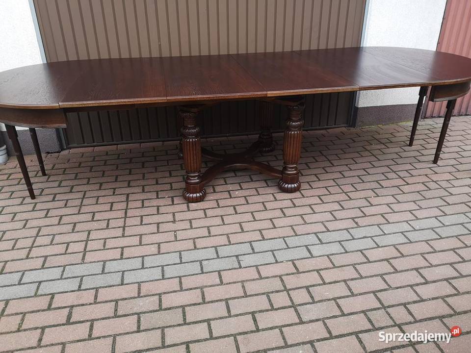Stół Okrągły Dębowy Zjawiskowy Duży Antyk Stary