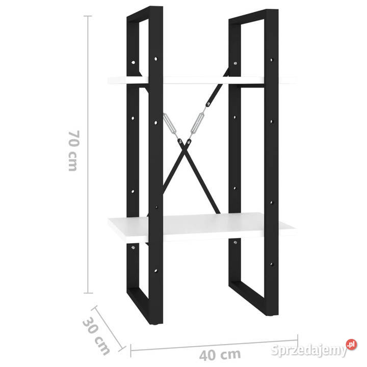 Regał na książki biały 40x30x70 materiał