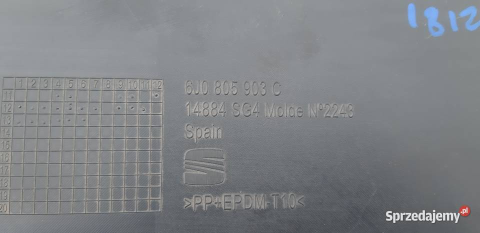 SEAT IBIZA 6J PŁYTA POD ZDERZAK 6J0805903C Spoilery lubuskie Bieleń