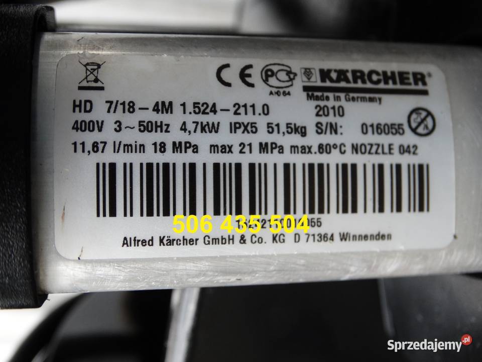 Myjka Ciśnieniowa Karcher HD 718 4MX 2010 zwijak mazowieckie