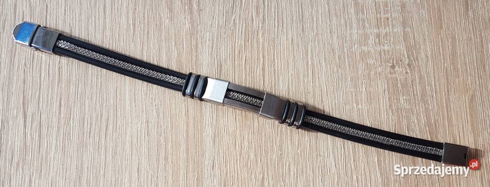 132 Nowa bransoletka męska czarno srebrna zachodniopomorskie Szczecin