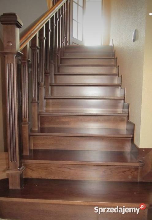 Schody drewniane stopnie listwy balustrady drewno Bydgoszcz