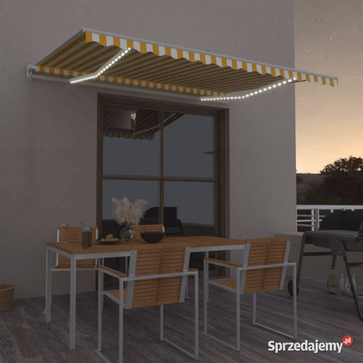 Ręcznie zwijana markiza z LED 400 x 350 mazowieckie Warszawa