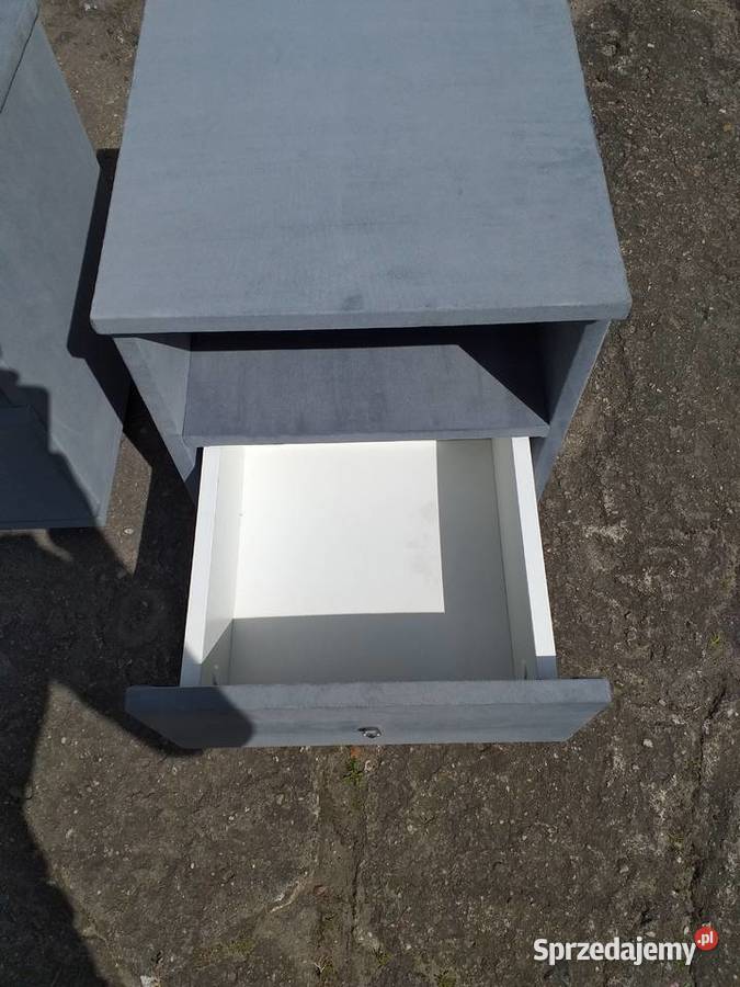 Szafki nocne tapicerowane w kolorze szaryszarym 40cm Gubin