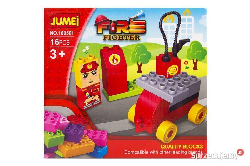 Klocki Jumei 3 STRAŻ POŻARNA 16 elementów 20x19 Klocki