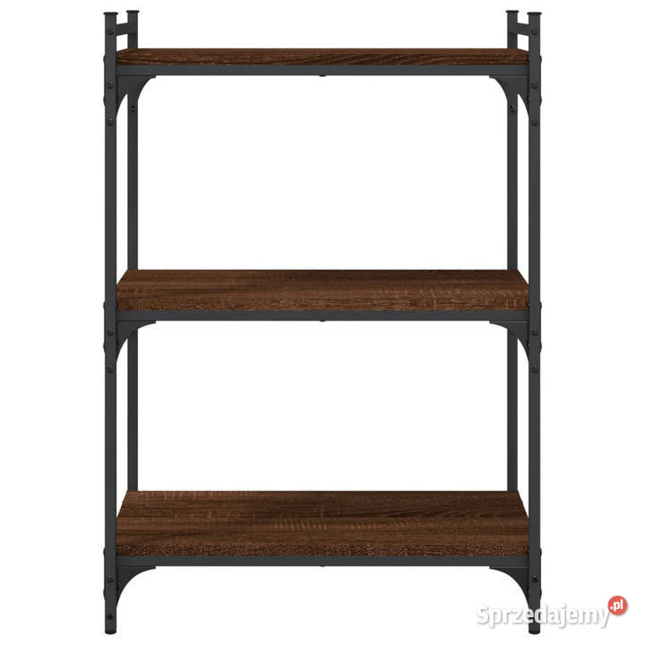 3poziomowy regał na książki brązowy dąb 60x30x86