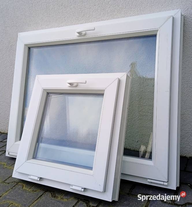 Okno 120X60 gospodarcze uchylne BIAŁE NOWE PCV śląskie Koziegłowy