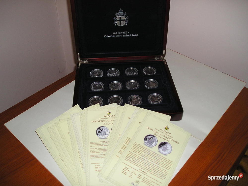 Kolekcja srebrnych monet JAN PAWEŁ II Człowiek k Numizmatyka Warszawa